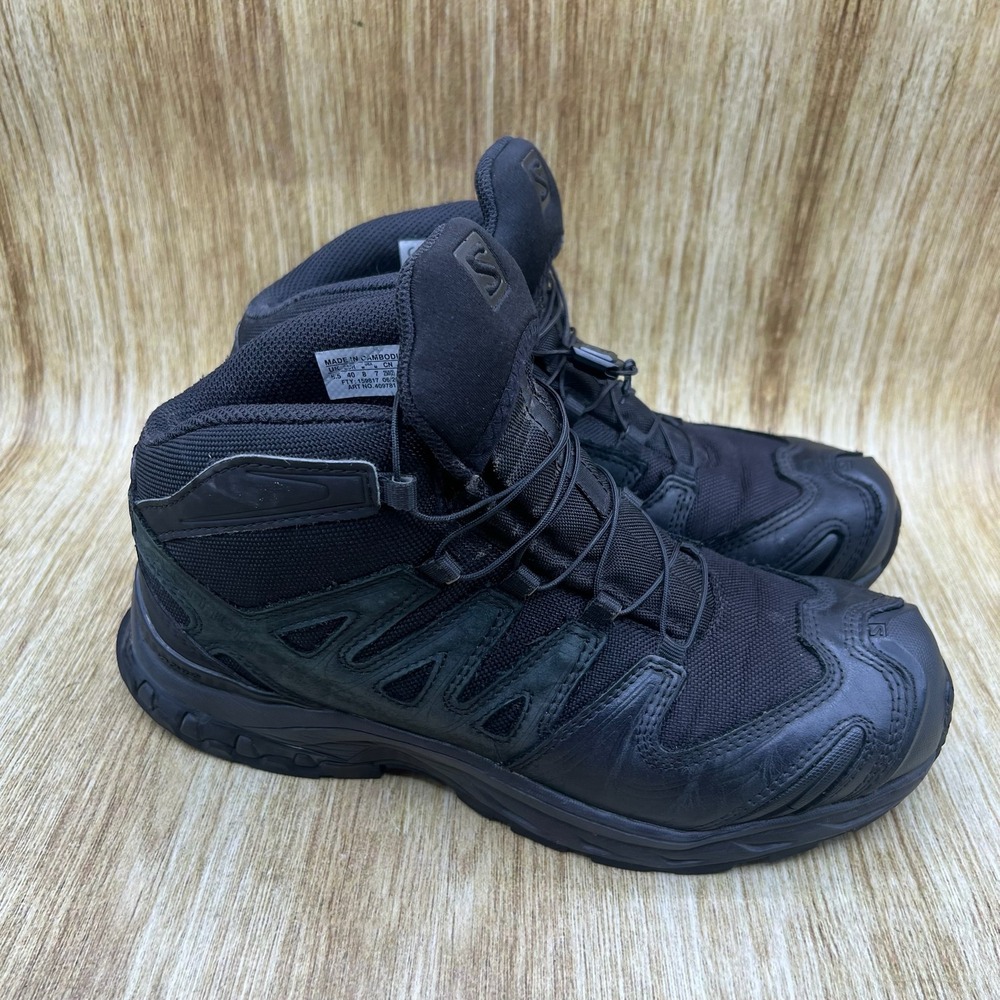 Salomon XA Forces Mid Women's Size 8 Black Tactical Hiking Boots Shoes 409781